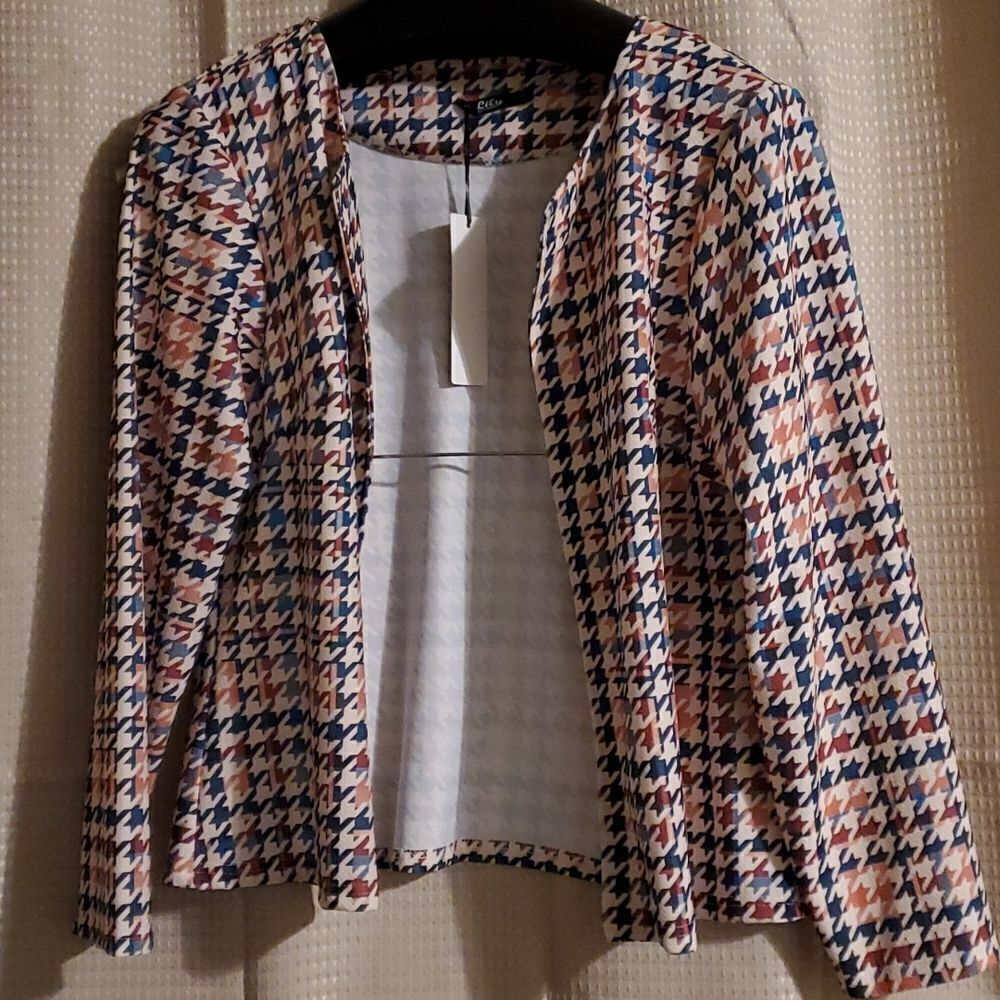Lily by Firmiana Print Cardigan open front 2XL New